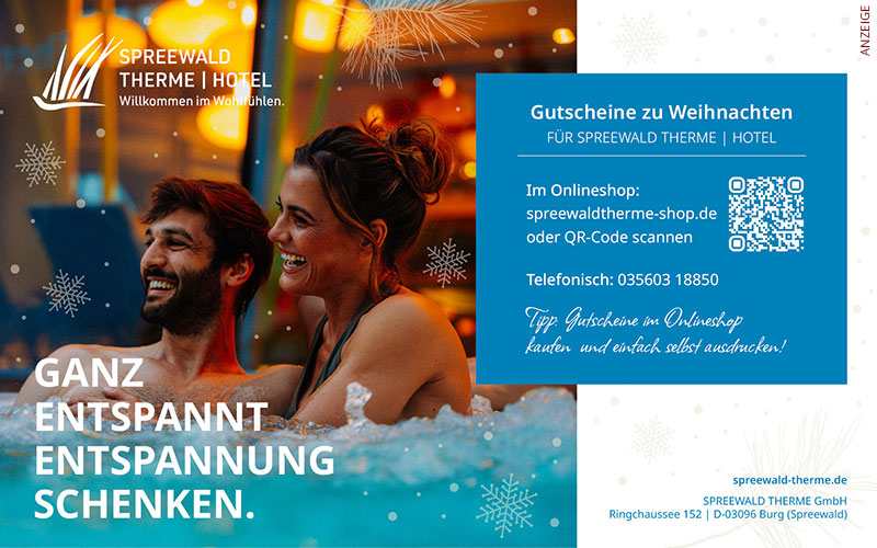 Weihnachten Spreewald Therme Burg Gutschein hier online kaufen Gutschein Spreewald Therme Weihnachten