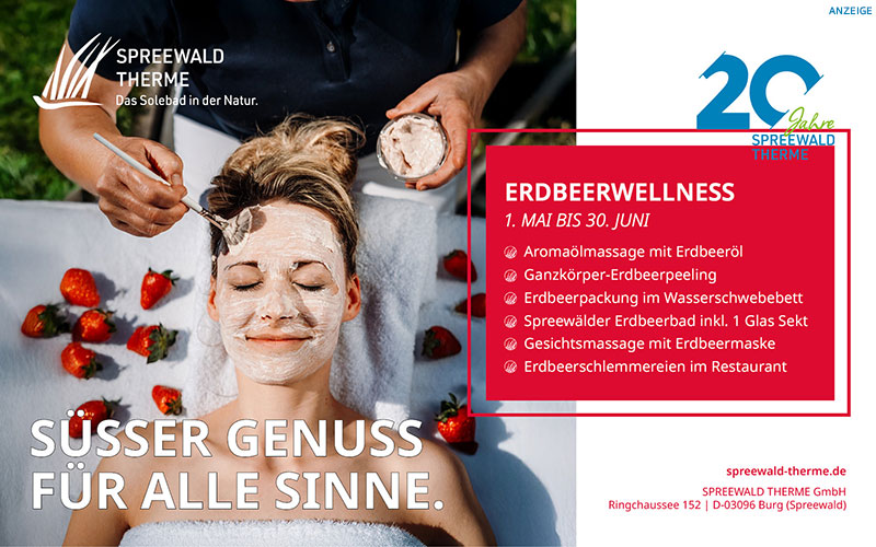 Aktion Erdbeerwellness in der Spreewaldtherme
