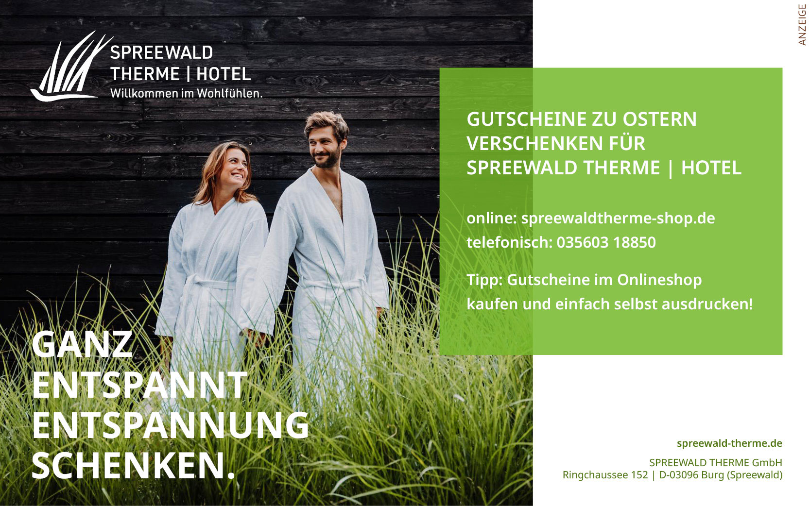 Gutschein der Spreewaldtherme Burg