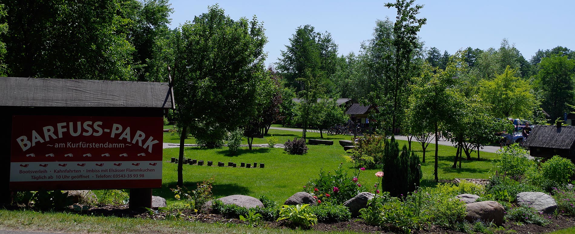 Eingang zum Barfußpark Spreewald