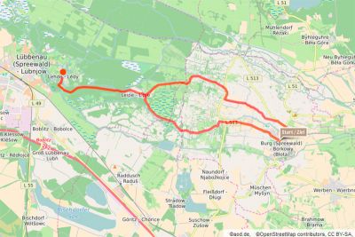 Verlauf der Radtour "Vom Heuschober zum Hochwald"